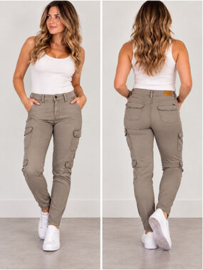 Guess Jeans Power Skinny Taupe Cargo Track Pants Size 26 Y2K Streetwear